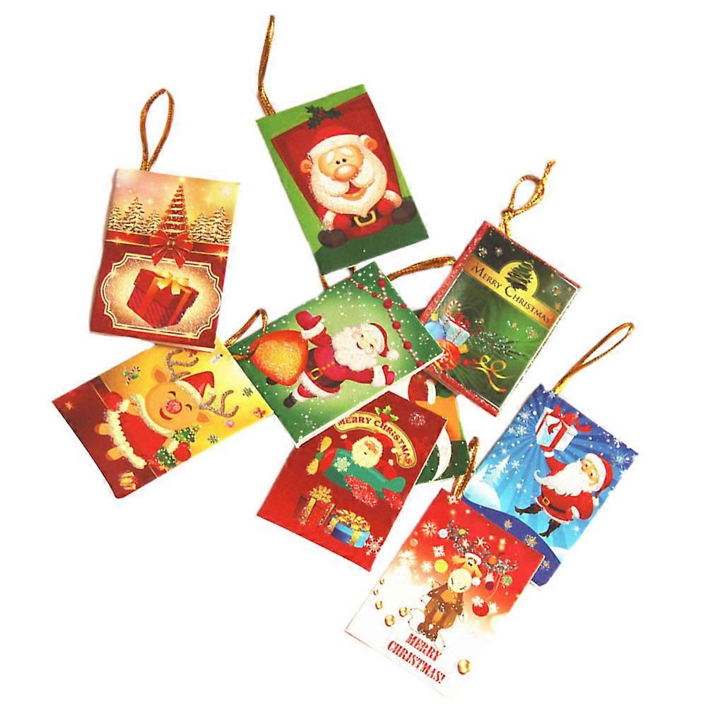 50Pcs Christmas Greeting Cards Mini Cards Creative Hanging Cards Random Pattern