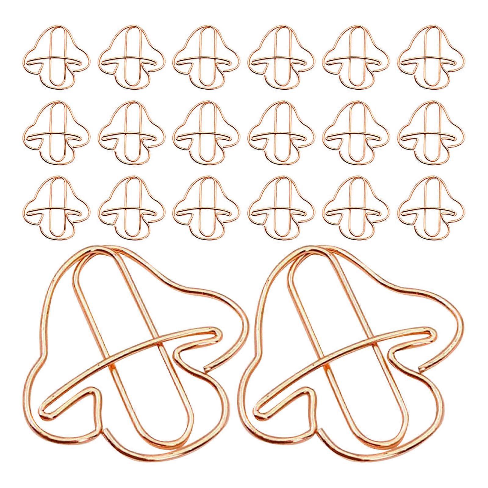20pcs Cute Mushroom Paper Clips Multi-use Paper Clips File Clips Office Document Paper Clips