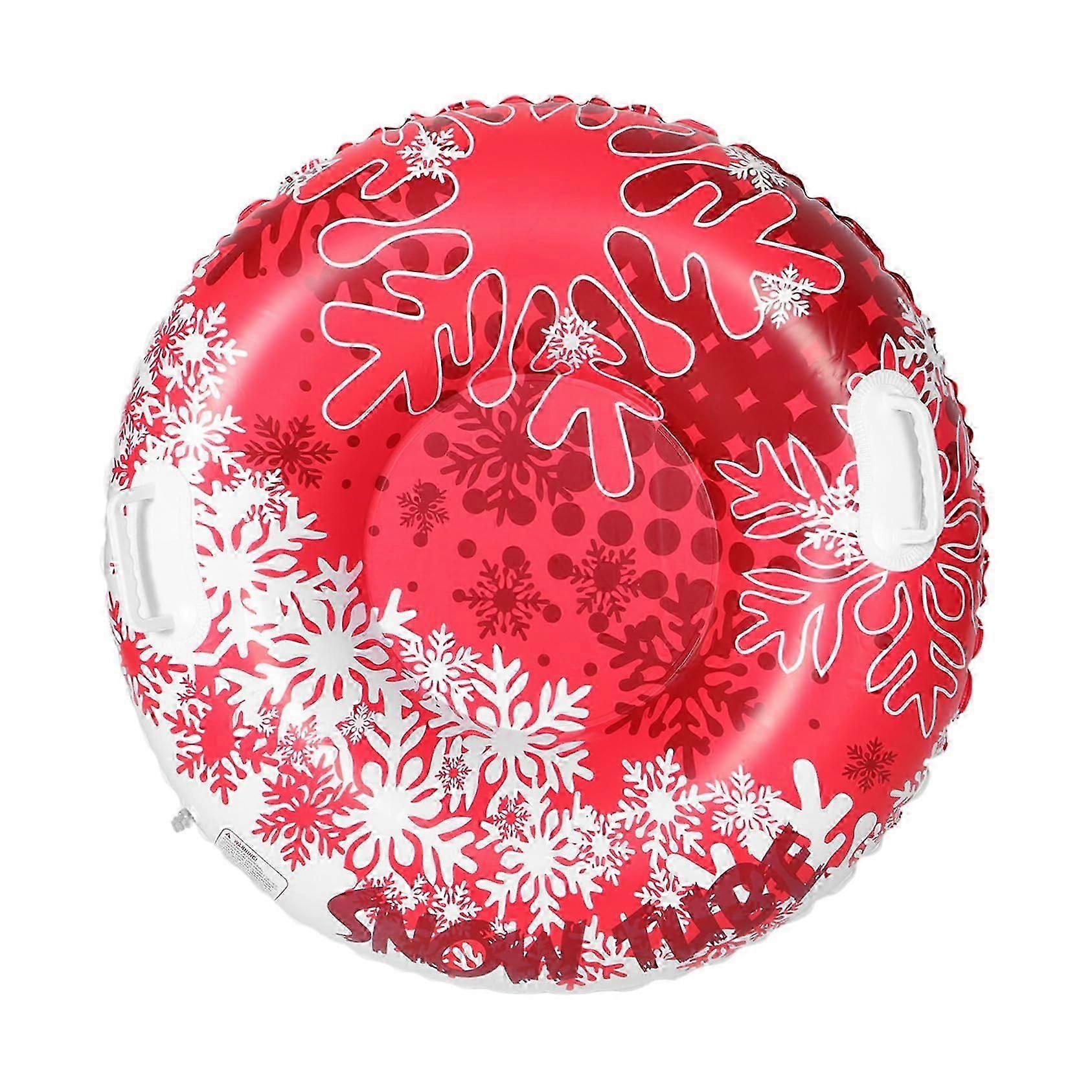 Inflatable PVC Snow Tube For Outdoor Winter Sledding Thickened Material Round Design With Handles Heavy Duty
