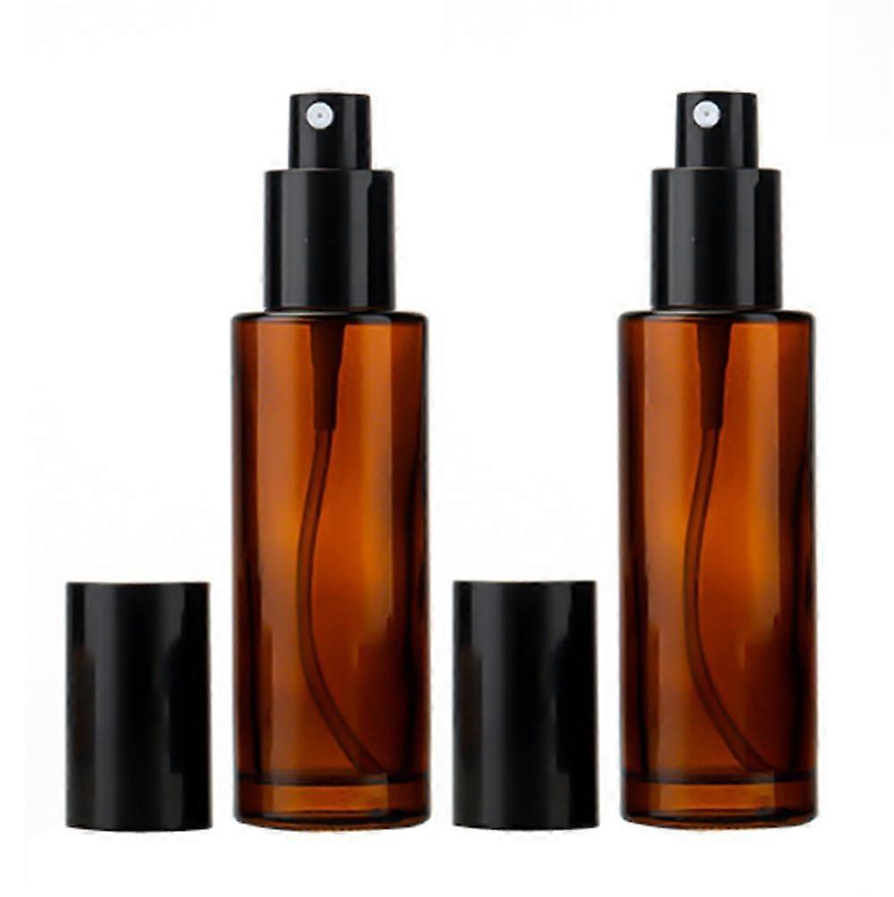 2PCS 120ml Amber Glass Spray Bottles with UV Protection, Refillable Fine Mist for Essential Oils and Travel