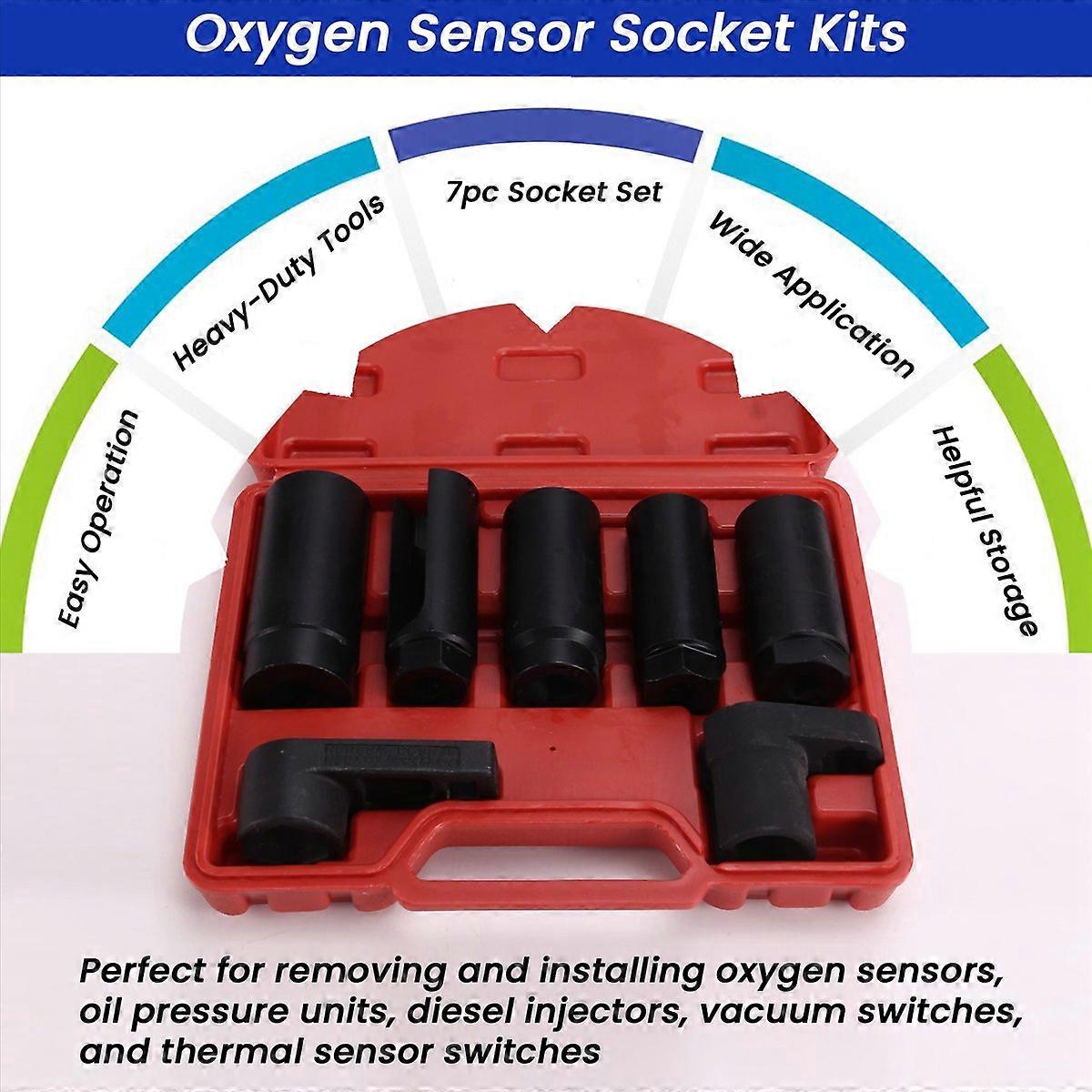 7pcs Oxygen Sensor Socket Set Oil Pressure Sensor Socket Wrench Set