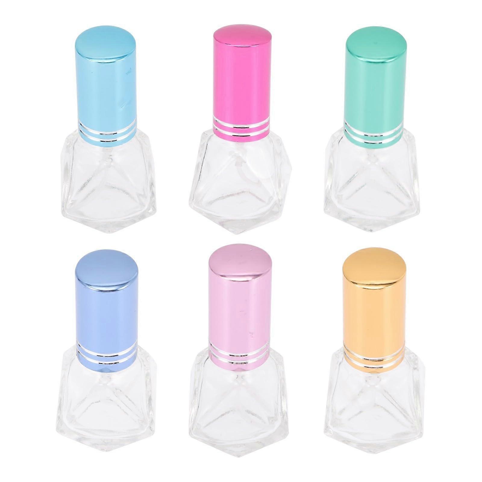 6pcs Travel Size Refillable Perfume Spray Bottles, Leakproof Glass Atomizers with Fine Mist