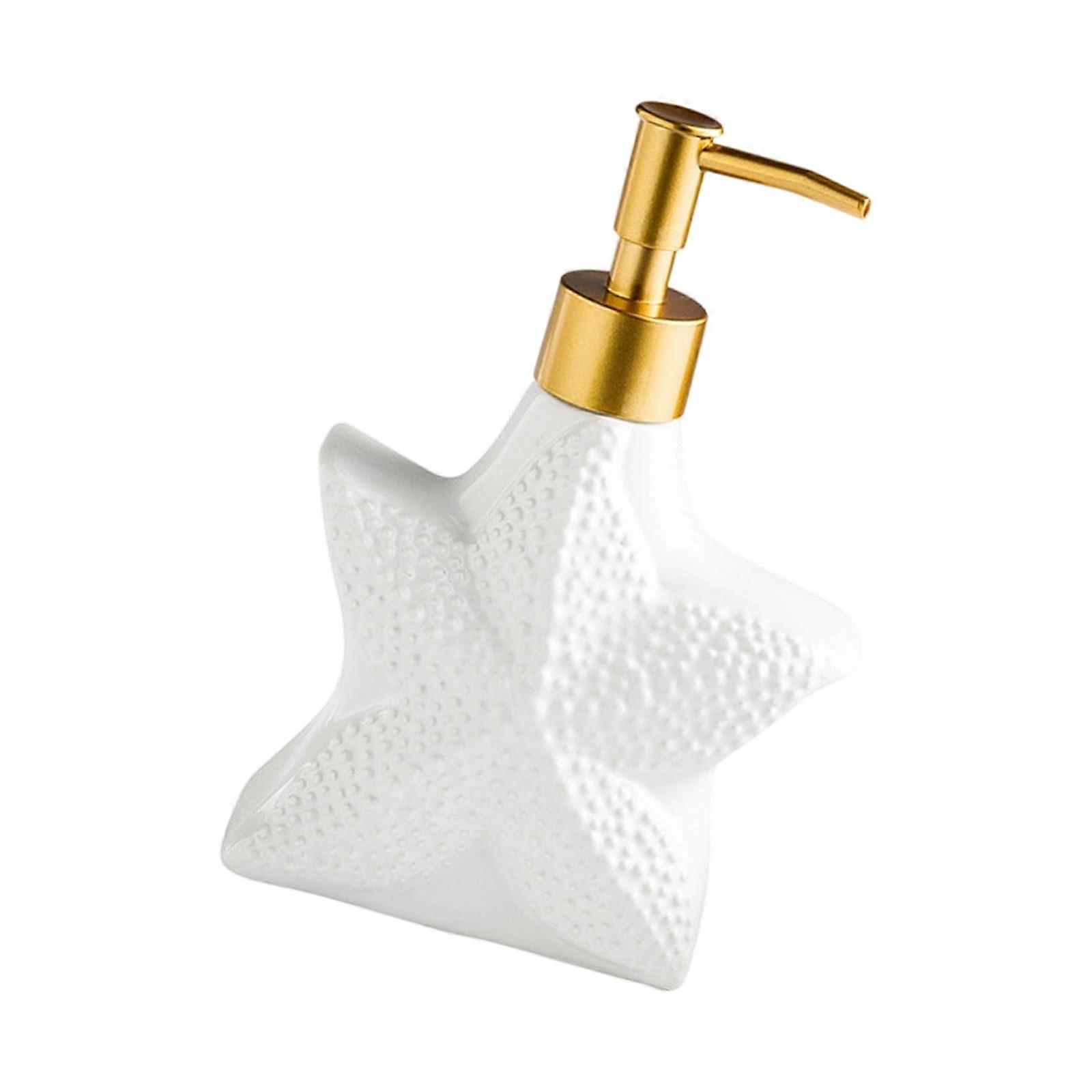 Ceramic Soap Dispenser with Elegant SeaInspired Design, Nordic Style Bathroom Lotion Pump