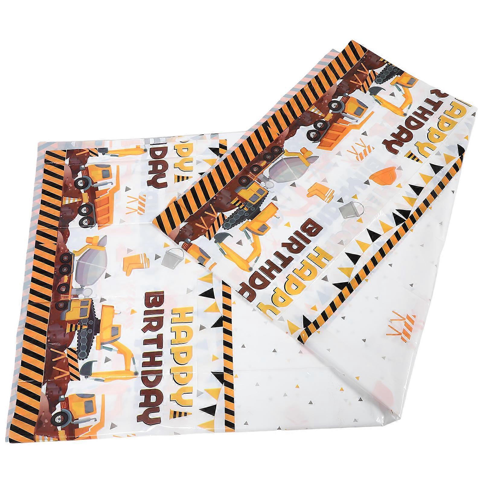 Construction Party Tablecloth for Birthday Decoration Plastic Tablecloth