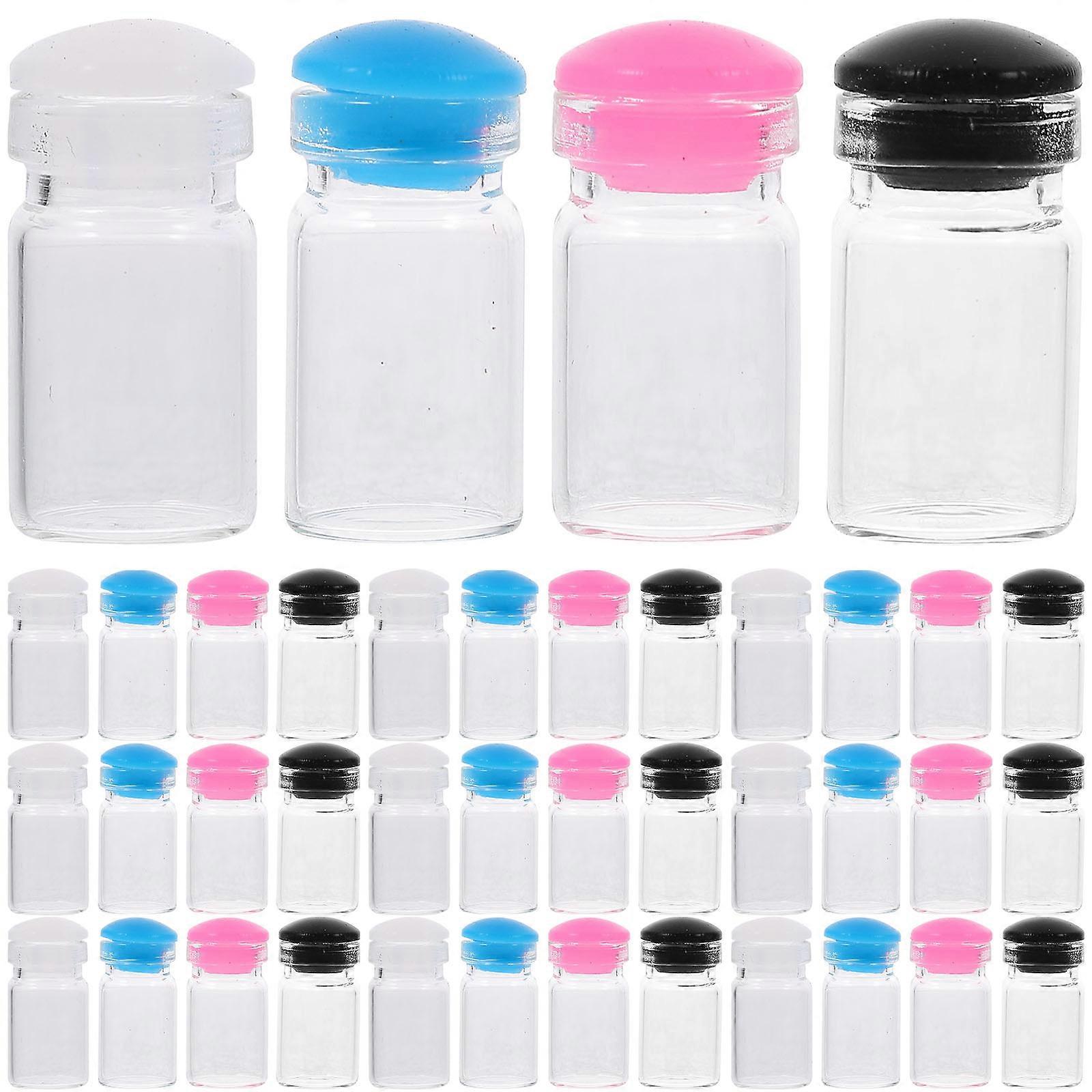 Glass Wish Bottle for Gift Use 100Pcs Mini Jars with Silicone Plug
