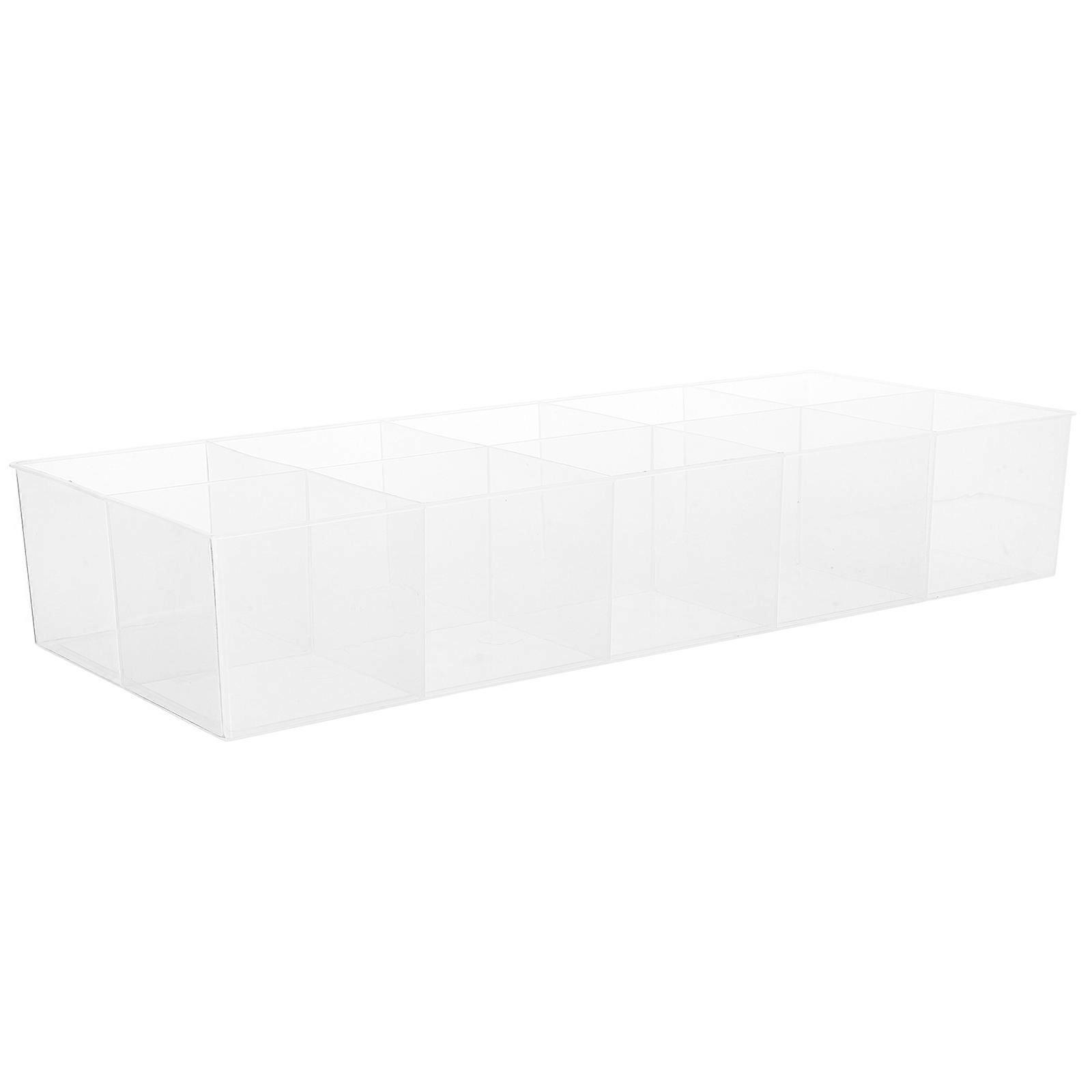 Plastic Tea Bag Organizer Box for Coffee Table 10 Compartments Transparent