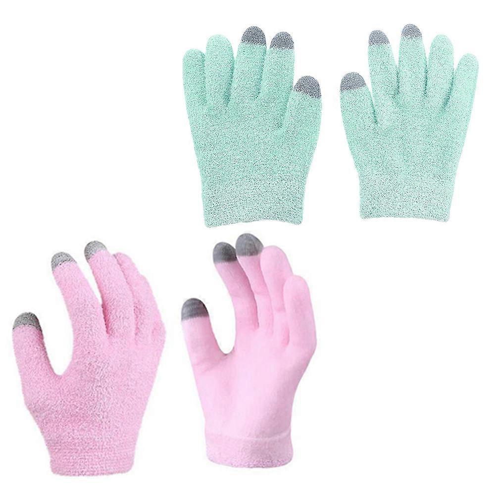 2 Pairs Moisturizing Gloves for Dry Cracked Hands Touch Screen Compatible