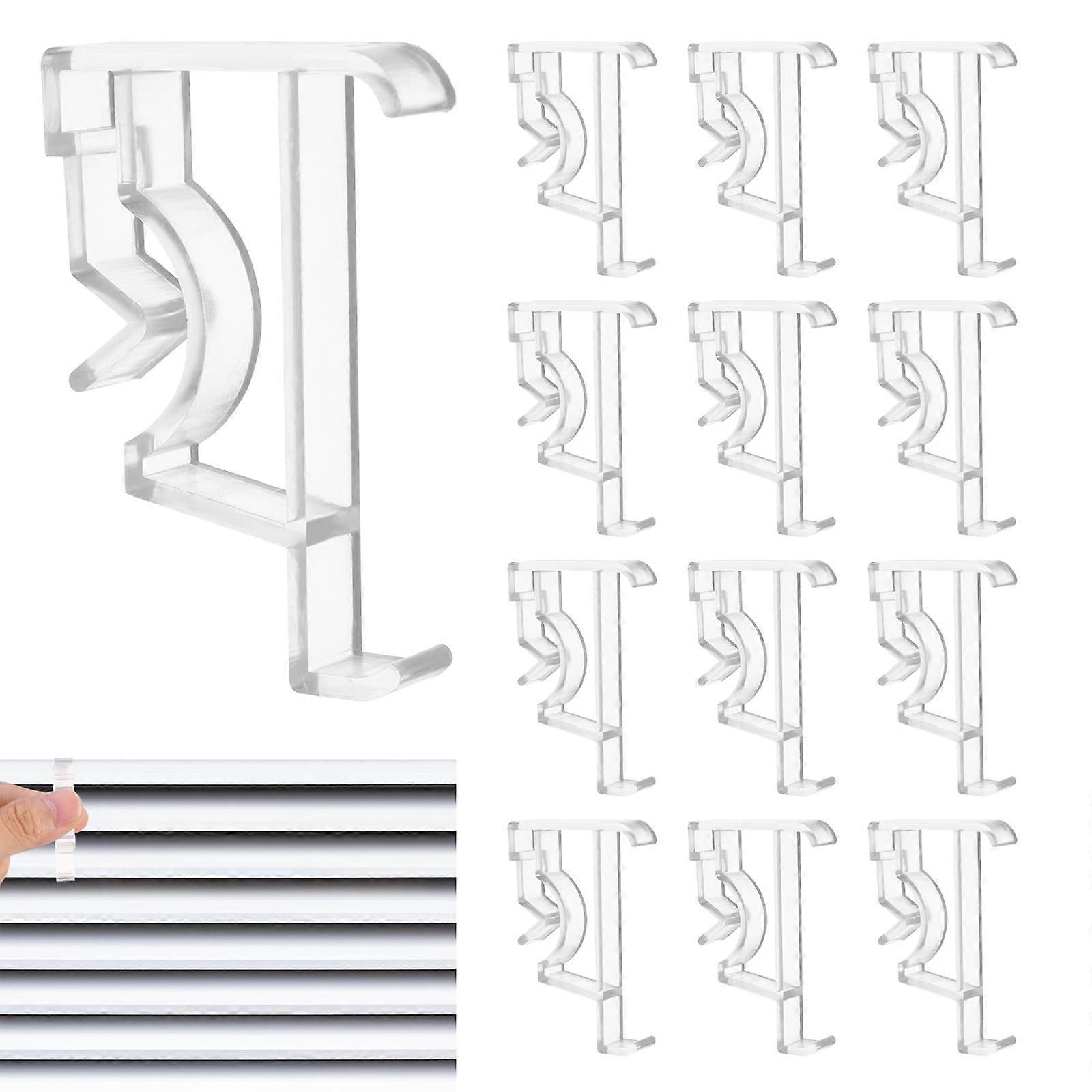 12 Pcs 2 Inch Clear Valance Clips for Wood Blinds, Hidden Blind Replacement Clips with Secure Fit