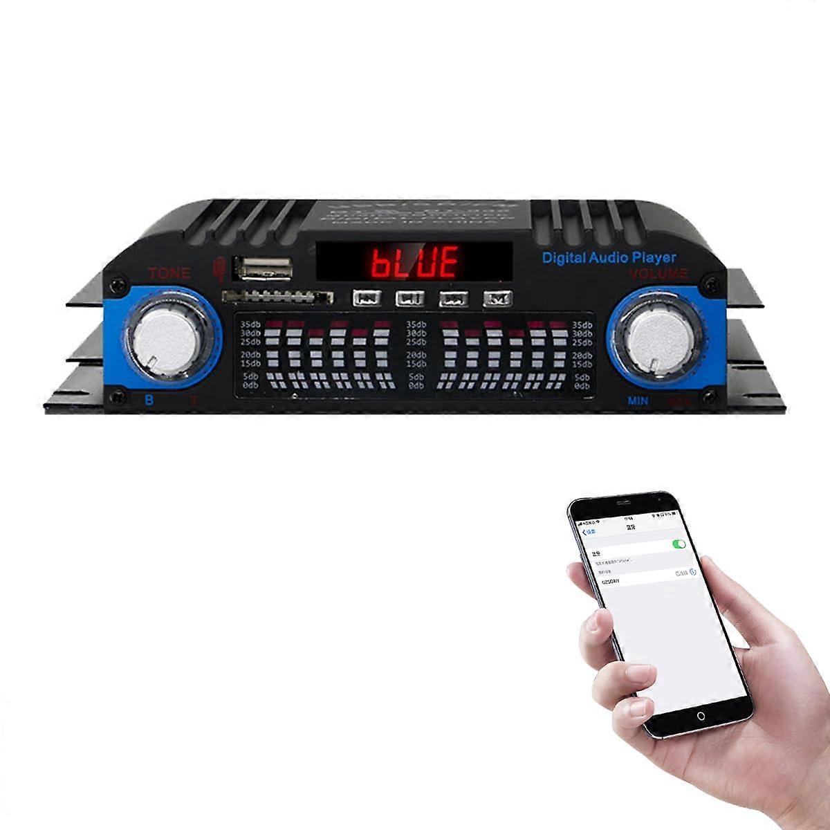 Bluetooth 5.0 4Channel HiFi Home Audio Amplifier with Subwoofer, 160W Stereo Receiver Black