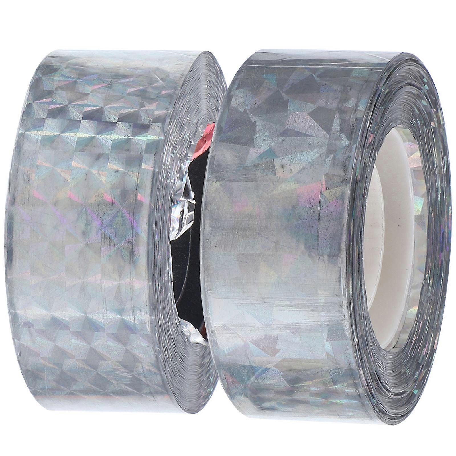 Grey Bird Scaring Tape for Garden Use Durable Pet Material 2 Rolls Devices