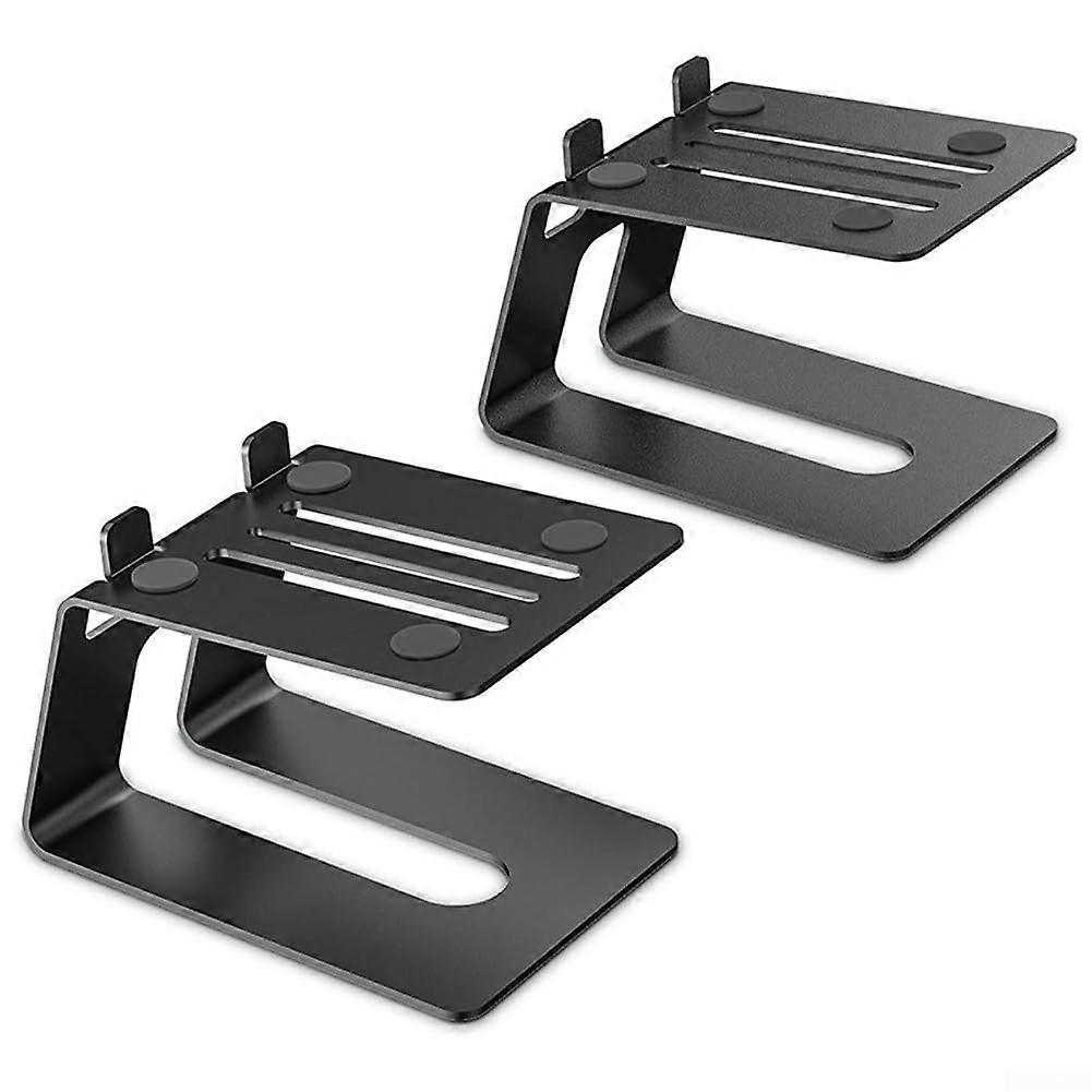 Heavy Duty Metal Speaker Stand Bracket With Desk Riser And Storage For Studio Monitors And Bookshelf Speakers 2Pack