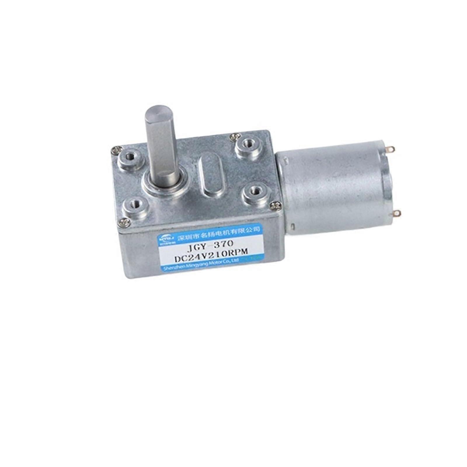 JGY370 DC Geared Motor 12V/24V Worm Gear, Adjustable Speed CW/CCW, 18 RPM, Bracket Included
