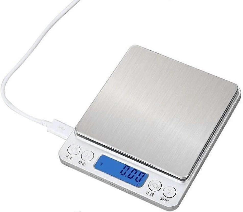 USB Rechargeable Digital Kitchen Scale with MultiUnit Measurement for Food and Jewelry Weighing