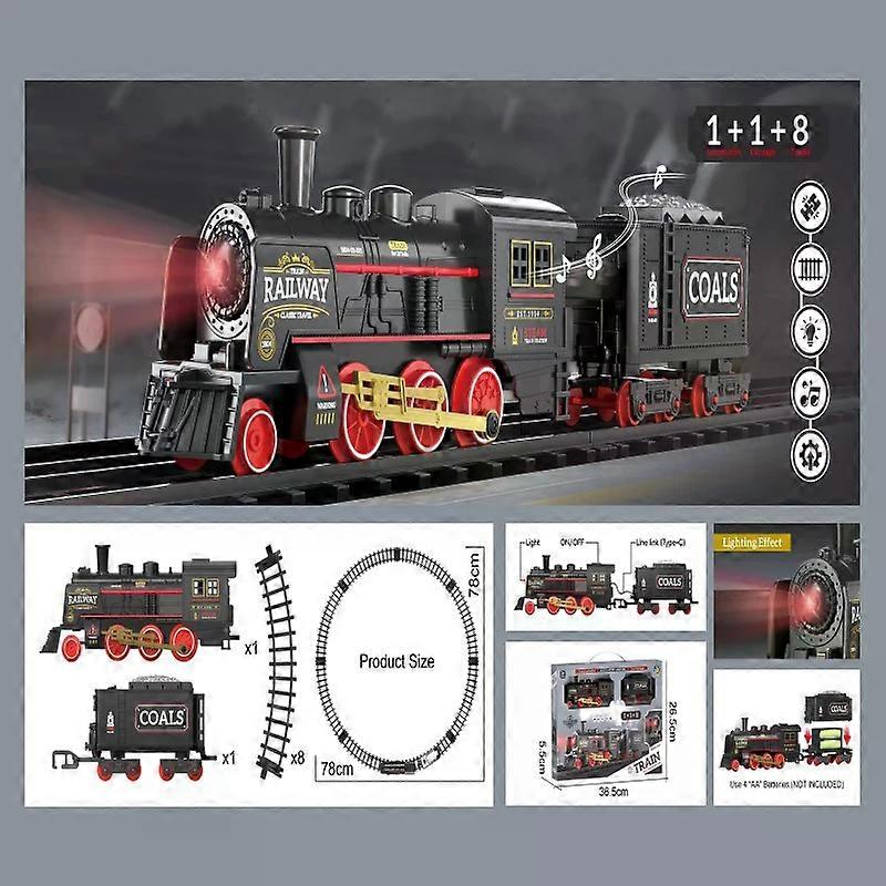 Simulation de Train r��tro, Parking ferroviaire �� grande vitesse avec pulv��risation musicale l��g��re, jeu de f��te pour enfants, jouet sur pist