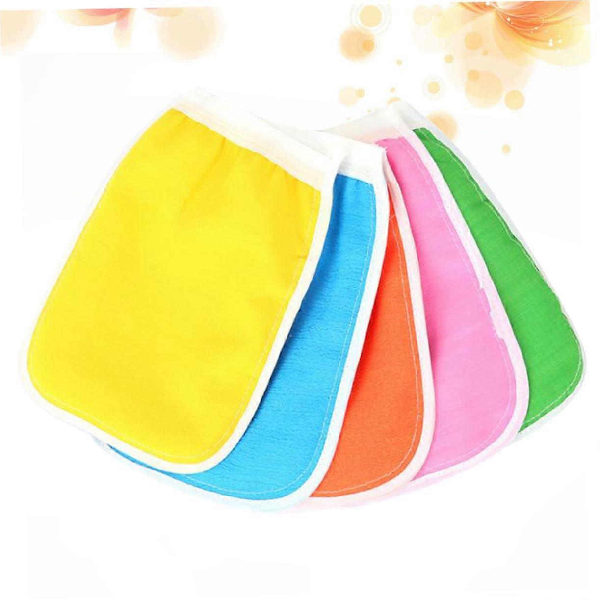 5pcs Exfoliating Gloves for Bath and Shower Deep Scrub Mitts with Textured Surface Mixed Colors