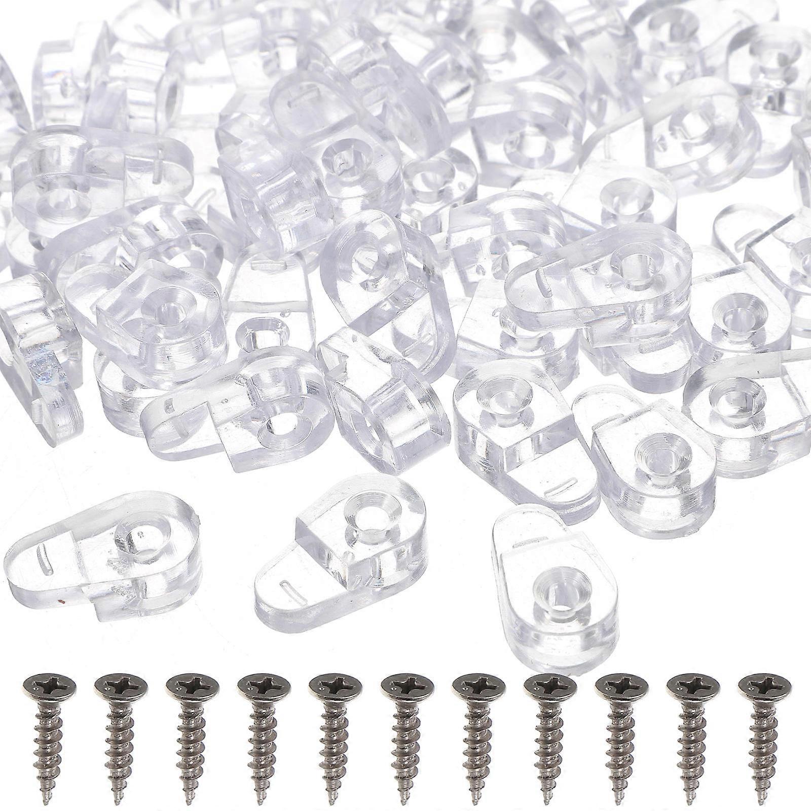 1 Set Mirror Glass Fixing Clamp Holder Panel Retaining Clip