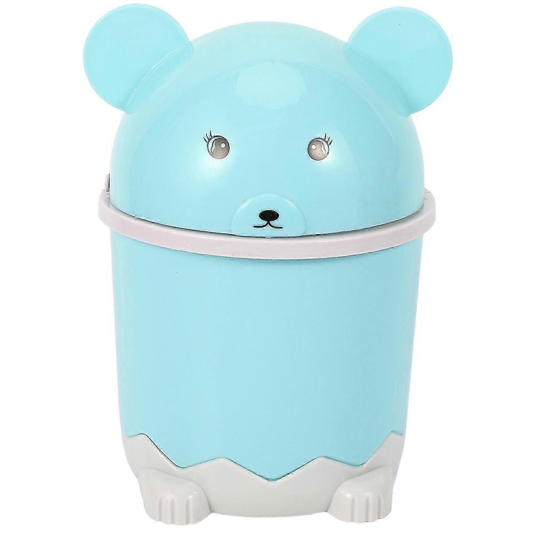 Creative Cute Desktop Trash Desktop With Lid Small Paper Basket Mini Flip Plastic Trash Can