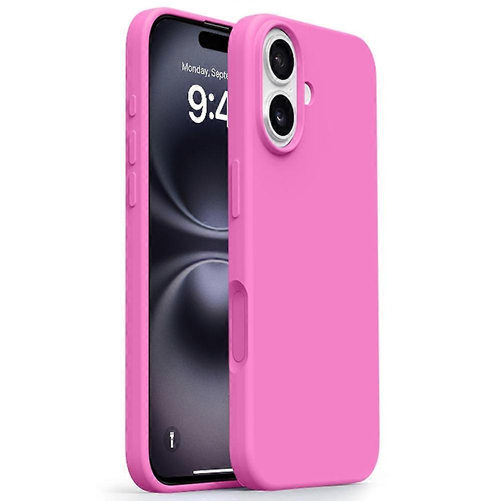 For iPhone 16 Case Ultra Thin Liquid Silicone+PC Phone Cover with Camera Touch Control Button