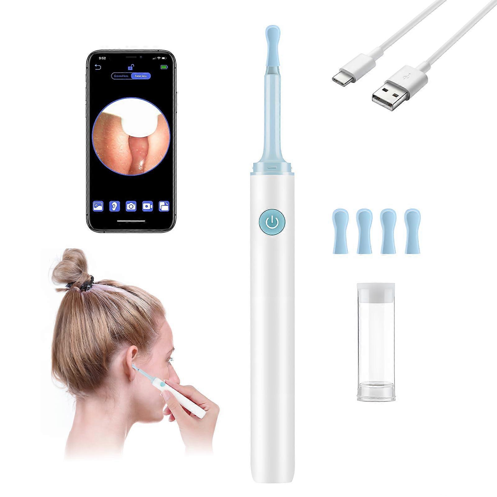 Ear Wax Removal Camera with Soft Silicone Tips, Ear Cleaning Kit for iOS and Android (White)