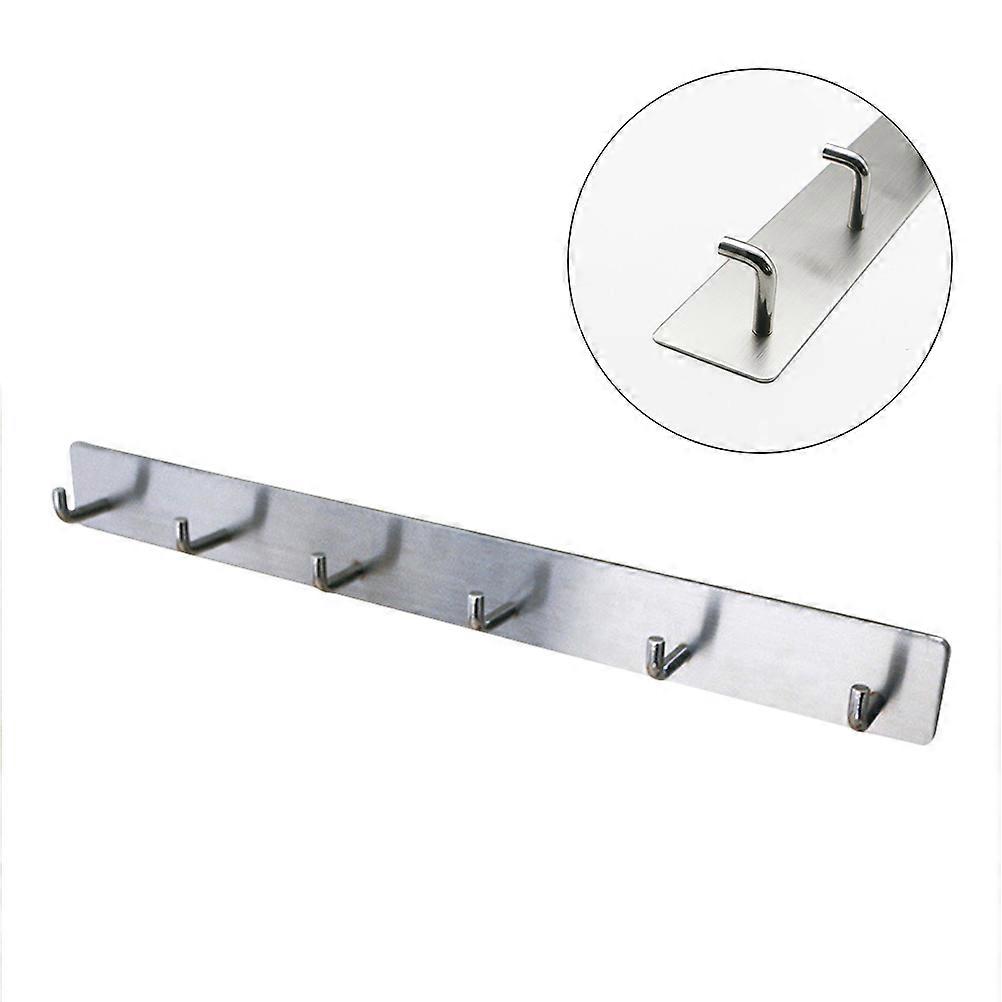 Multifunctional Square Sticky Hooks With 6 Hooks Self-Adhesive For Household Users Waterproof Function 1Pcs