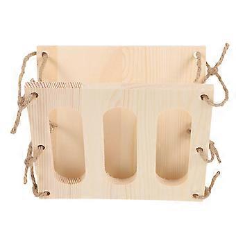 Mangeoire en bois pour chinchillas et lapins, minimisant le gaspillage de foin (4 pièces)