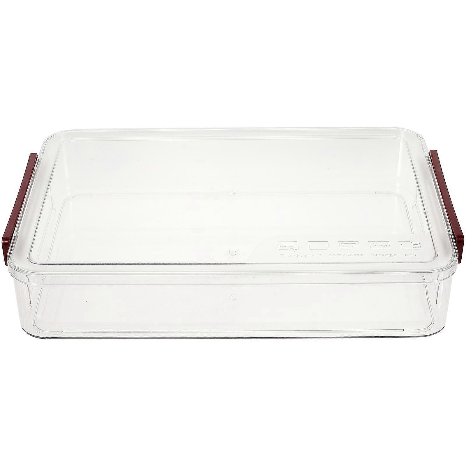 Wear-Resistant File Organizer Box for Document Storage Transparent