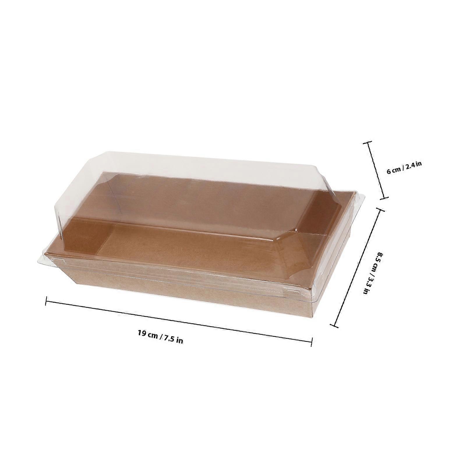 Light Brown Roll Cake Packaging Box for Storage 50Pcs with Lids