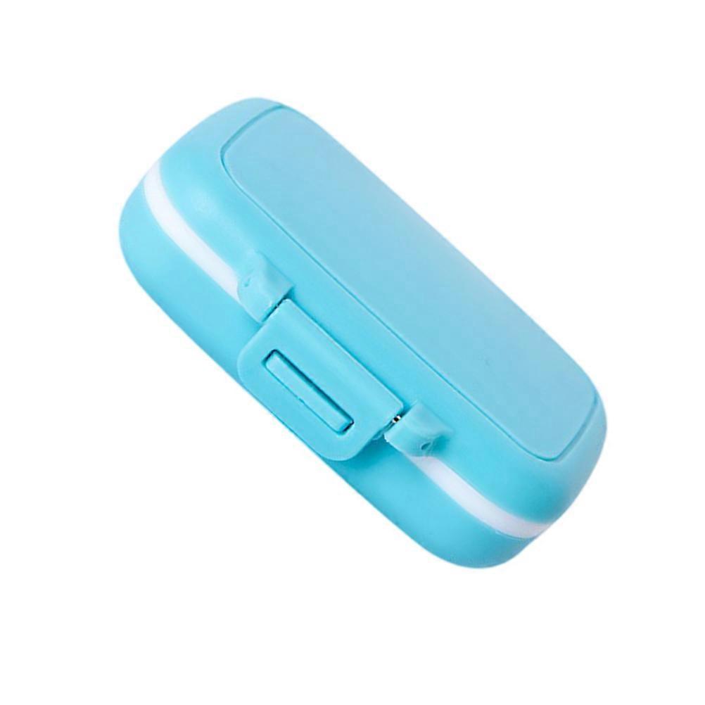Mini Pill Box Plastic Medicine Storage Case for Portable Use 1Pcs Blue