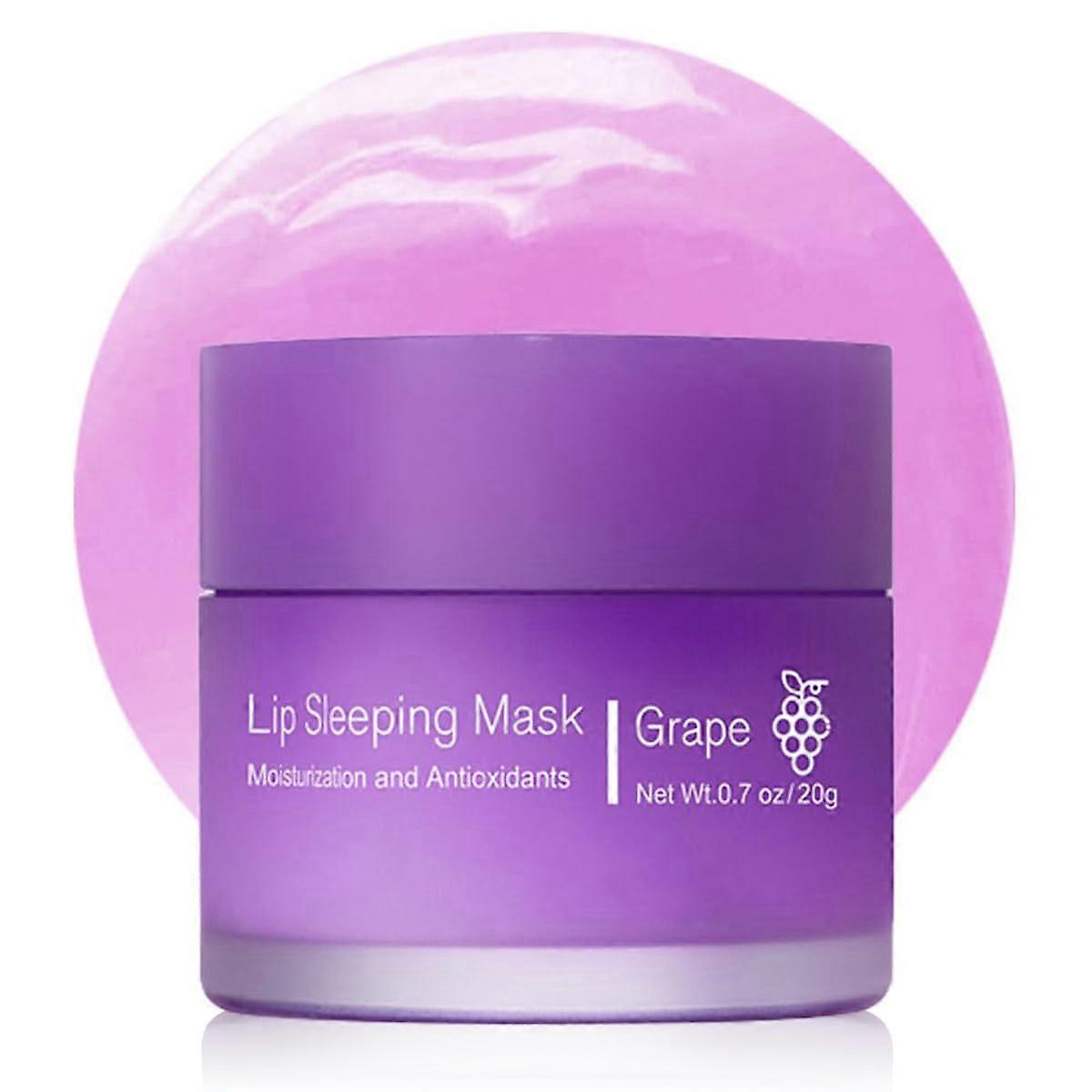 Lip Sleeping Mask with Deep Overnight Hydration, Grape Scent, Long Lasting Moisturizing Lip Balm 0.7oz