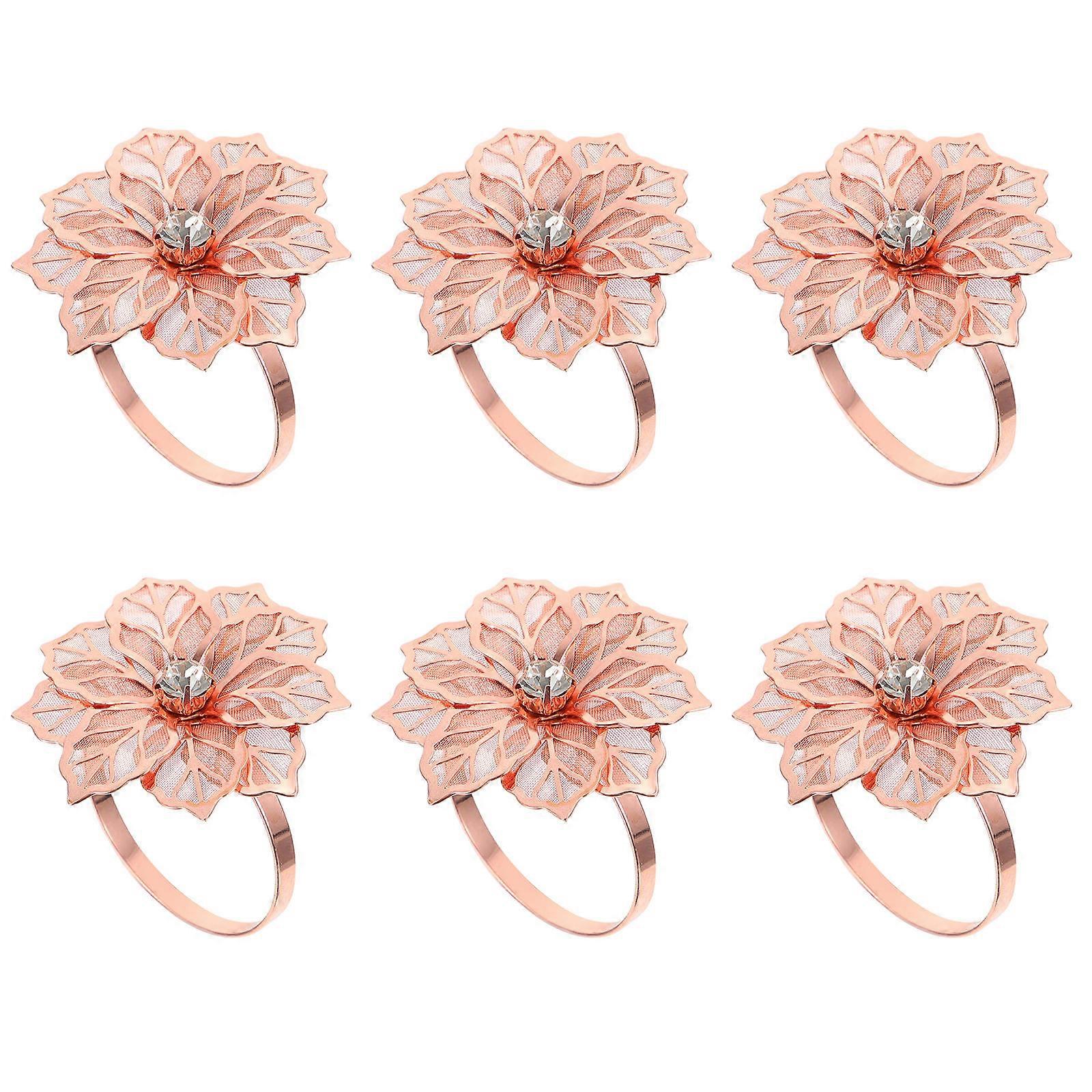 Alloy Napkin Holder with Flower Design for 6Pcs Dining Table Use