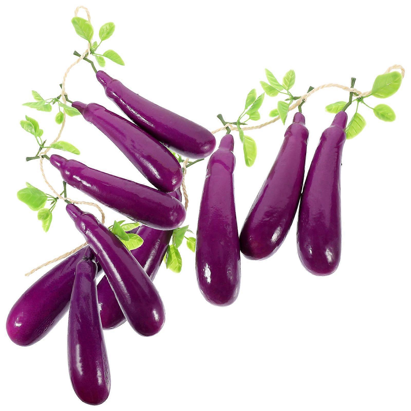 Artificial Vegetable Strings Eggplant Hanging Set for 4 Pieces