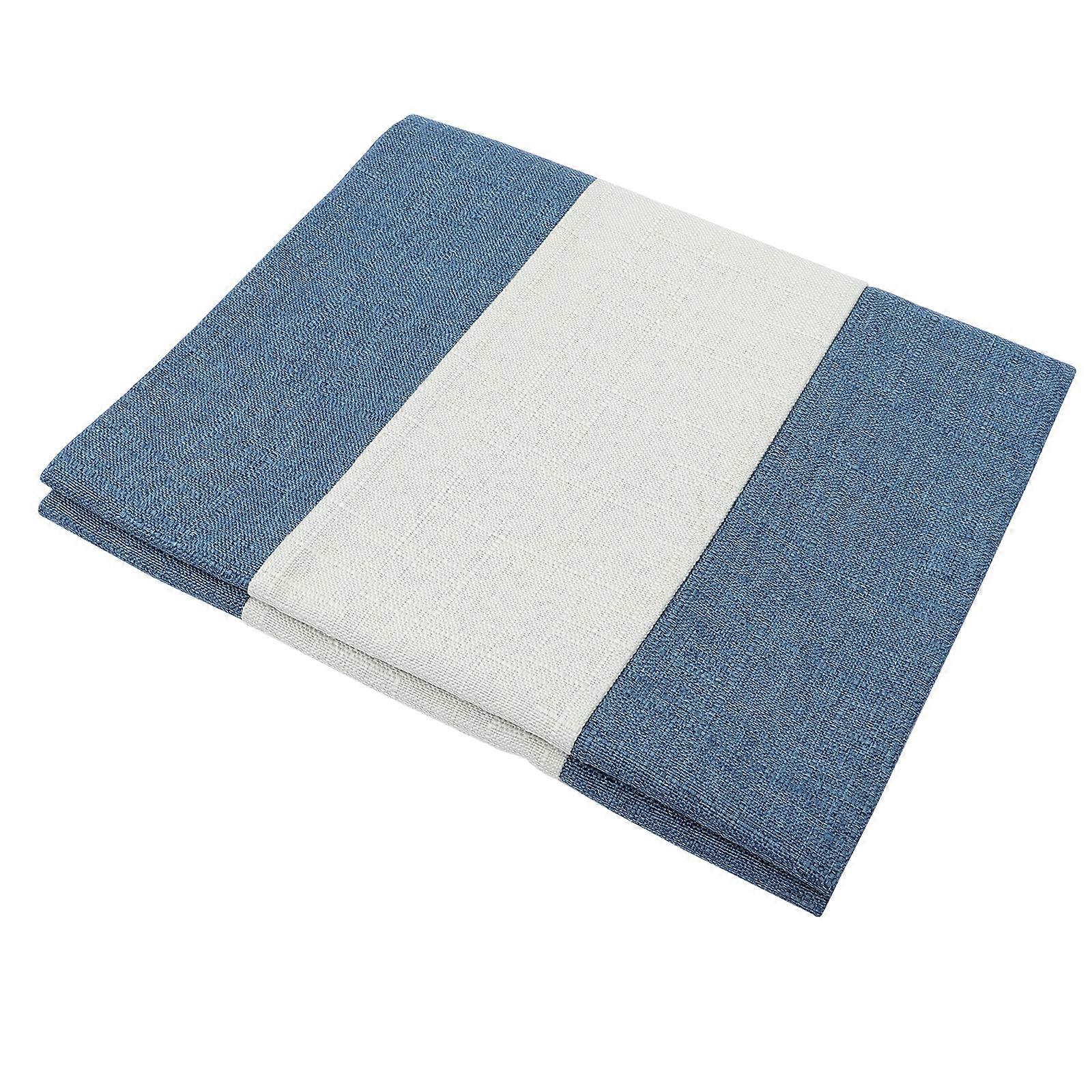 Blue Kitchen Table Runner for Home Use 2Pcs Linen Tablecloth