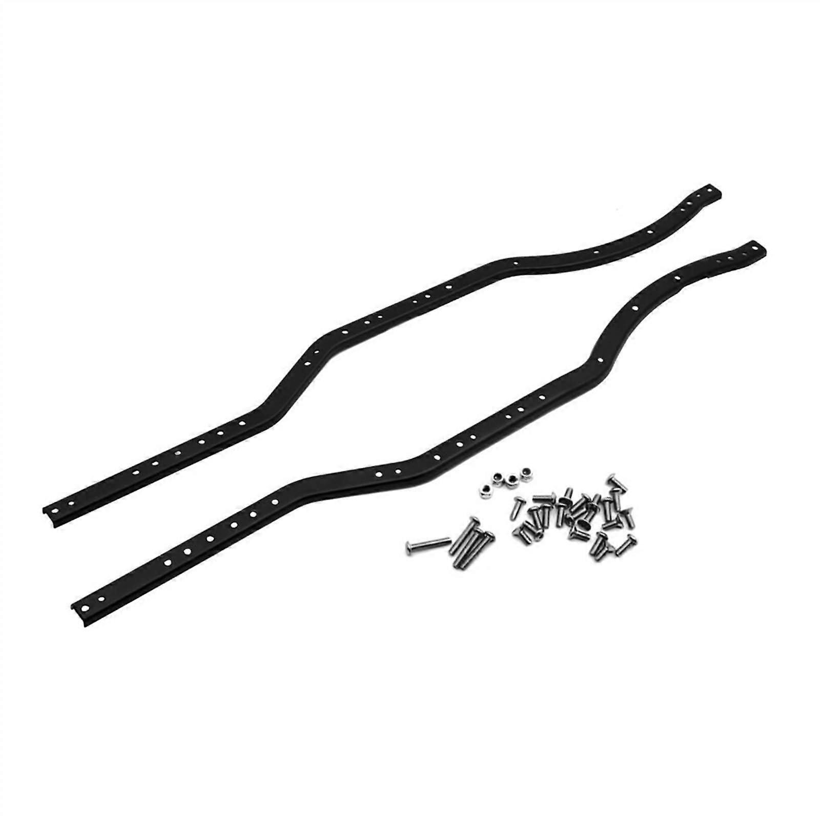 RC Crawler Chassis Rails Compatible with Axial SCX10 II 90046 90047, Stainless Steel Black, Shock-Proof