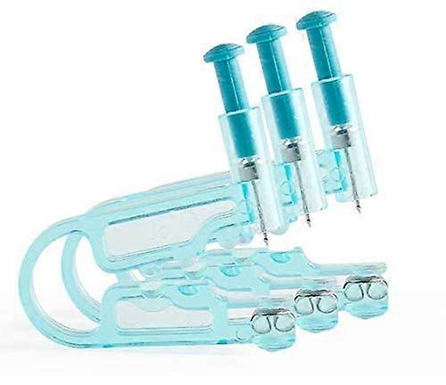 Ear Piercing Gun Kit with ReadytoWear Studs, SingleStep Safety Tool for Home Use, Blue, 3pcs