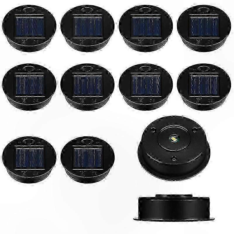 12 Pack Solar Light Replacement Tops, Waterproof LED Solar Panel Lamps