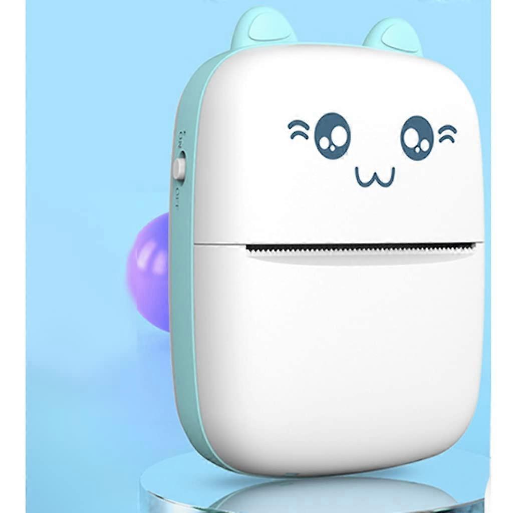 Mini Thermal Printer 57mm Bluetooth Ink Resolution Printing Blue Compact Design