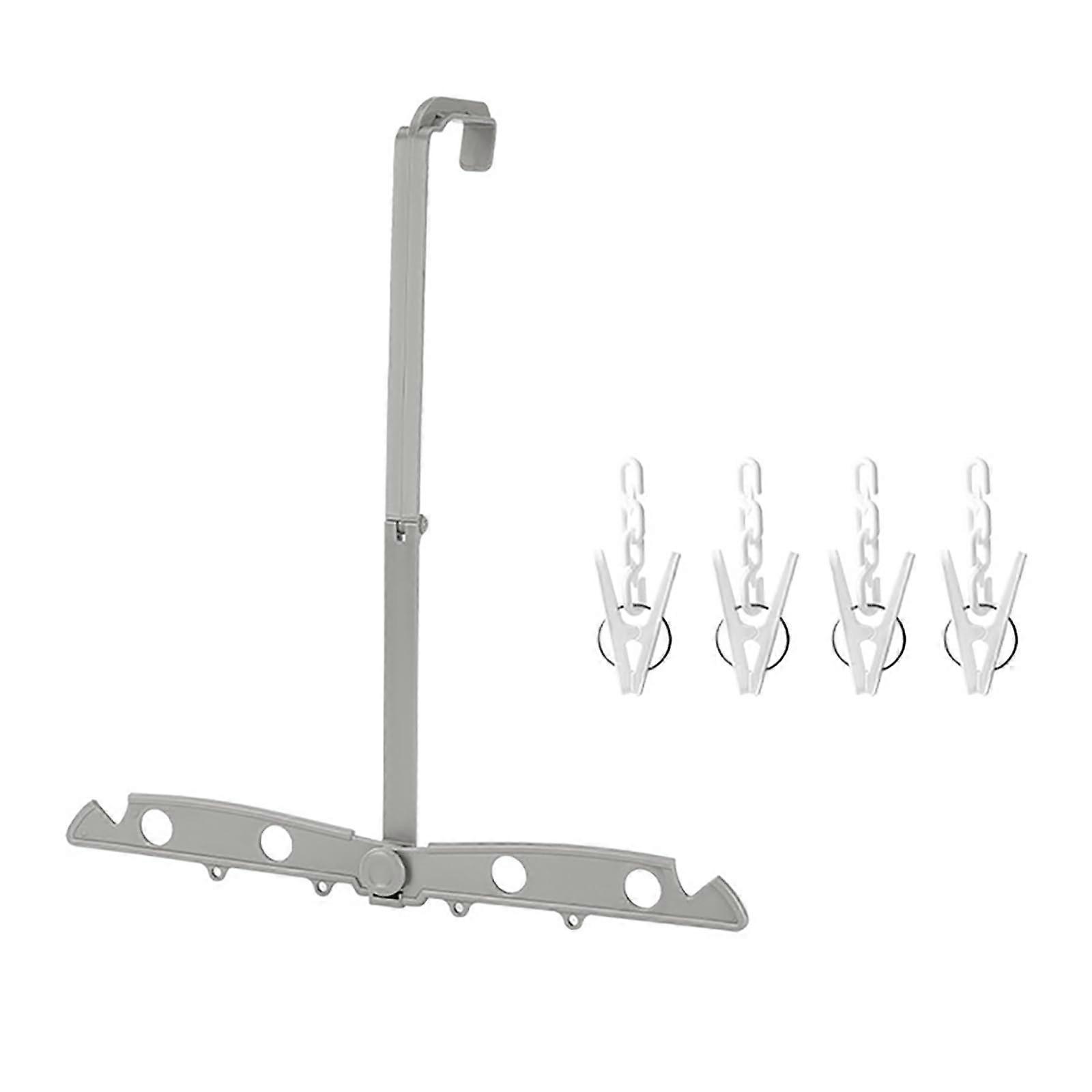 Foldable Travel Clothes Drying Rack Space Saving Indoor Laundry Stand Grey for MultiPlace Use