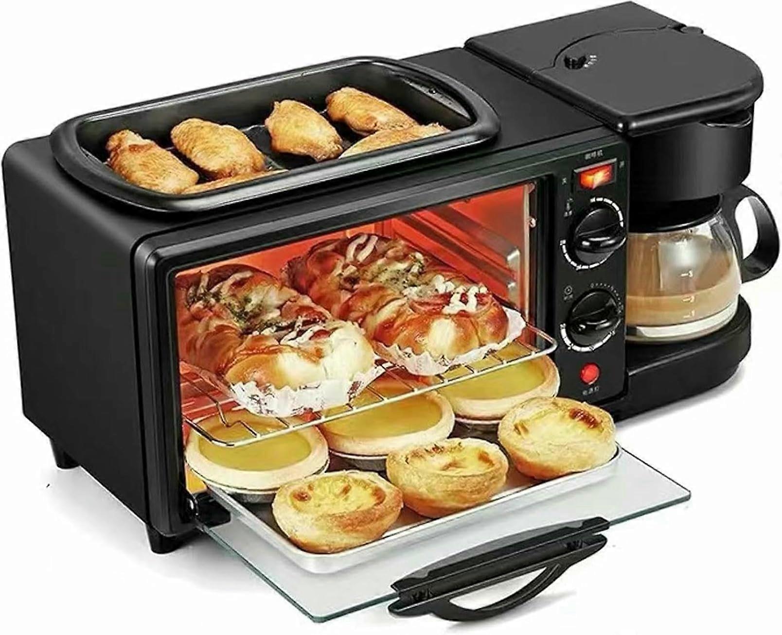 3 in 1 Breakfast Maker with Coffee Machine and Griddle, Compact Breakfast Station for Small Kitchens