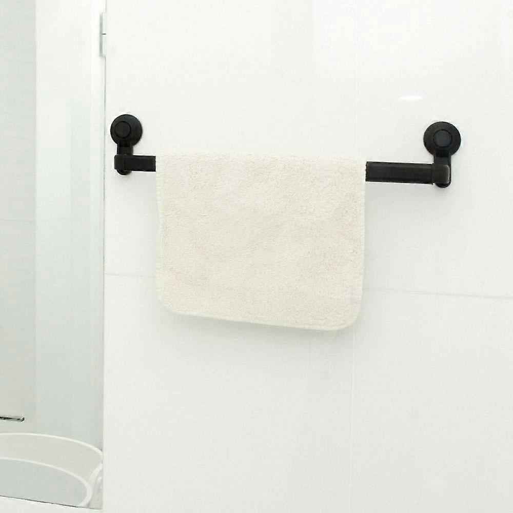 Bathroom Towel Rack Wall Mounted Adjustable Suction Cup White Single Layer Space Saving Rail