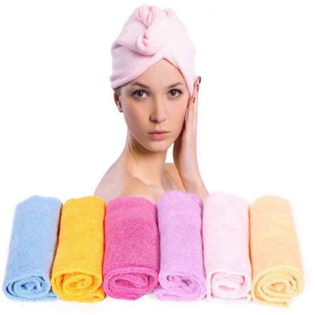 Microfiber Hair Towel Wrap for Rapid Drying, Super Absorbent with Button Closure, Orange