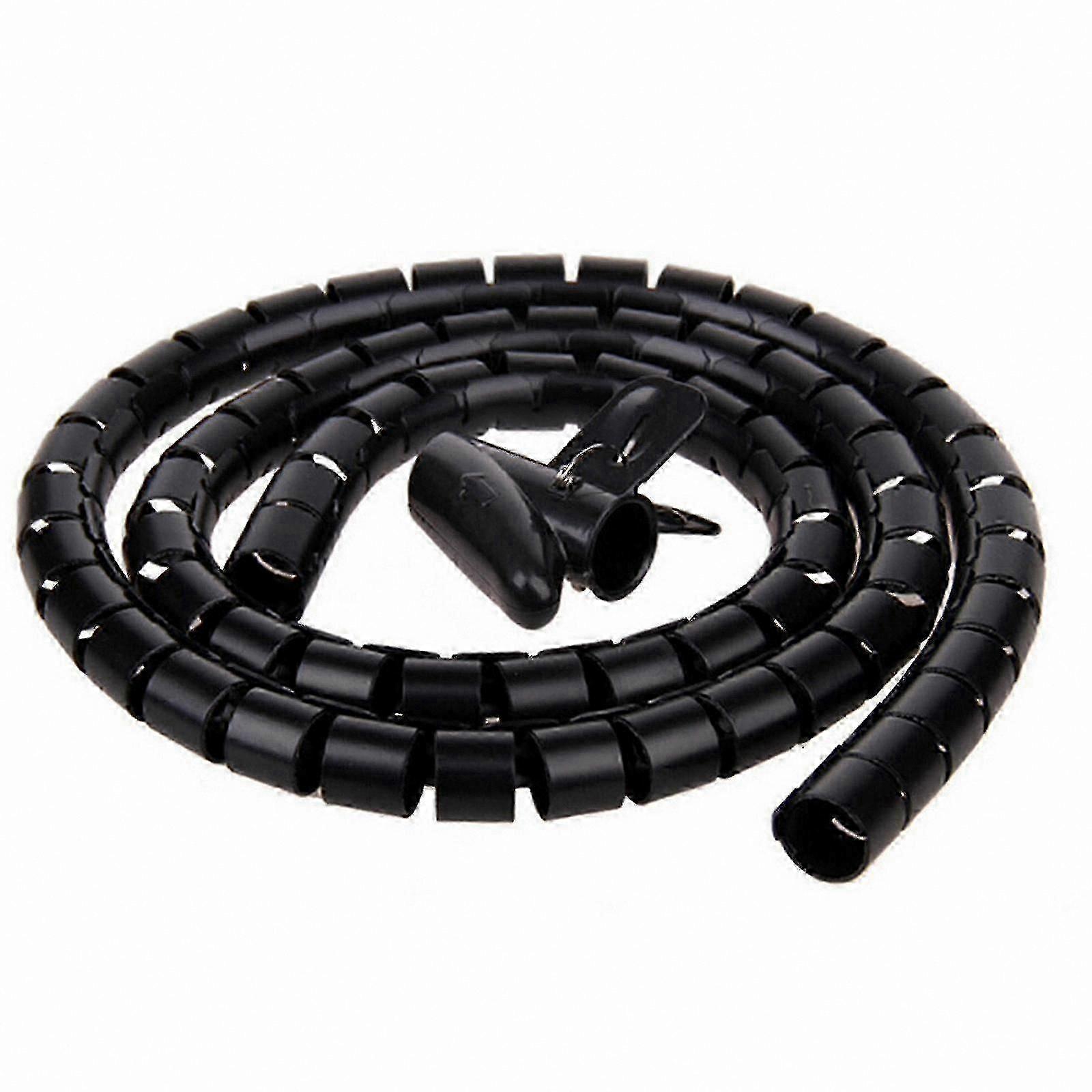 Flexible Spiral Cable Organizer with Cord Protector for Wire Management and Cable Holders