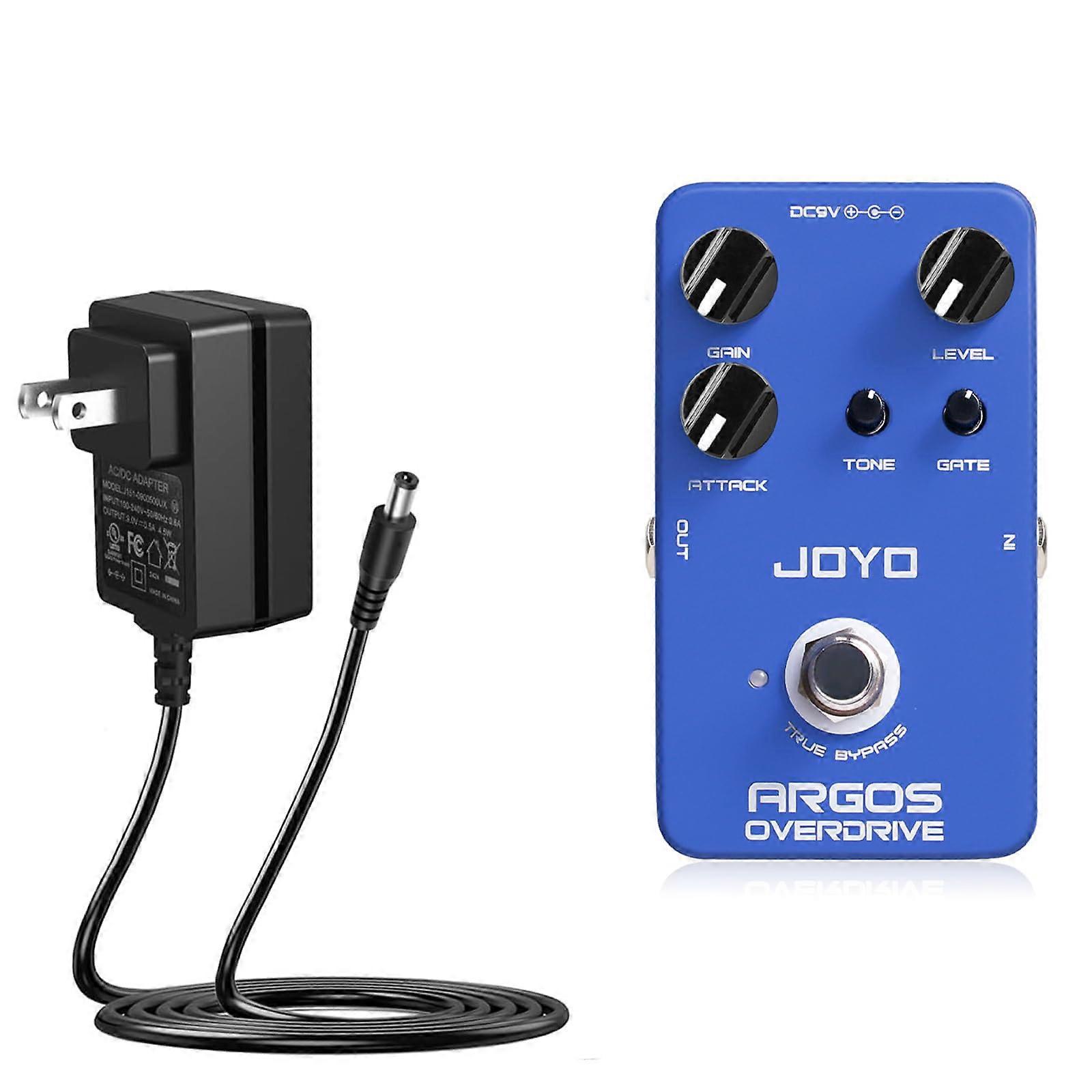 JF23 Overdrive Guitar Effects Pedal Bundle with 9V DC Power Supply Adapter