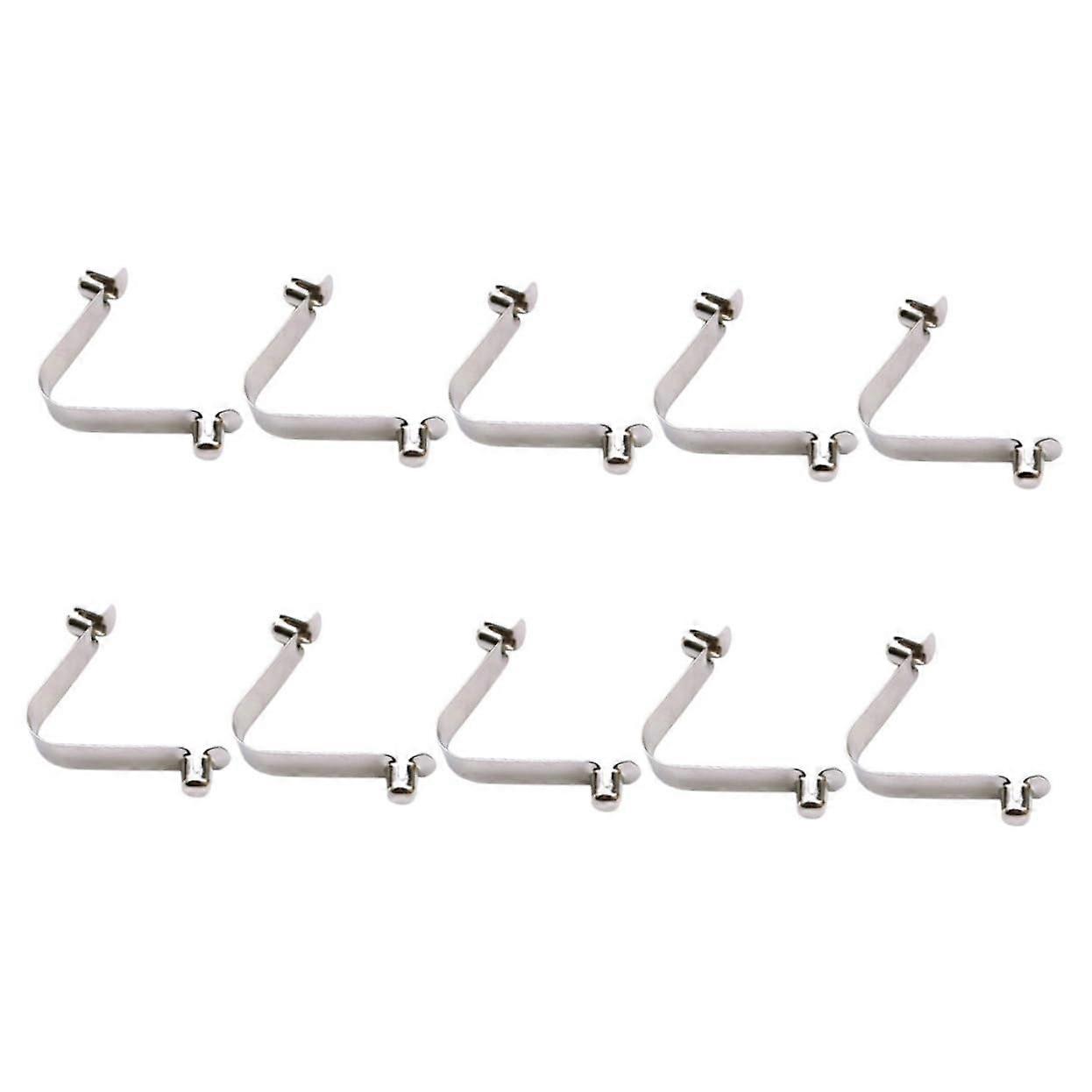 10pcs Stainless Steel Pool Pole Spring Clips, Durable Weather Resistant Replacement for Cleaning Nets