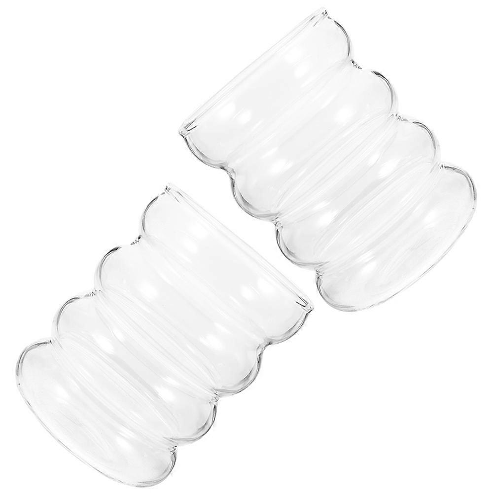 Coffee Cup Clear Glass Cup for Hot Cold Drinks 2Pcs Glass