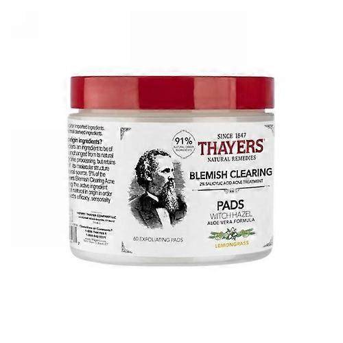 Thayers Witch Hazel Blemish Clearing Pads Lemon, 60 Pads