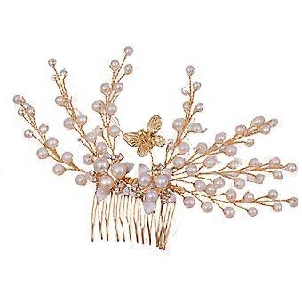 Bruiloft bruids kant haarkam gouden vlinder Decor sterke grip Barrette voor vrouwen haar styling accessoires