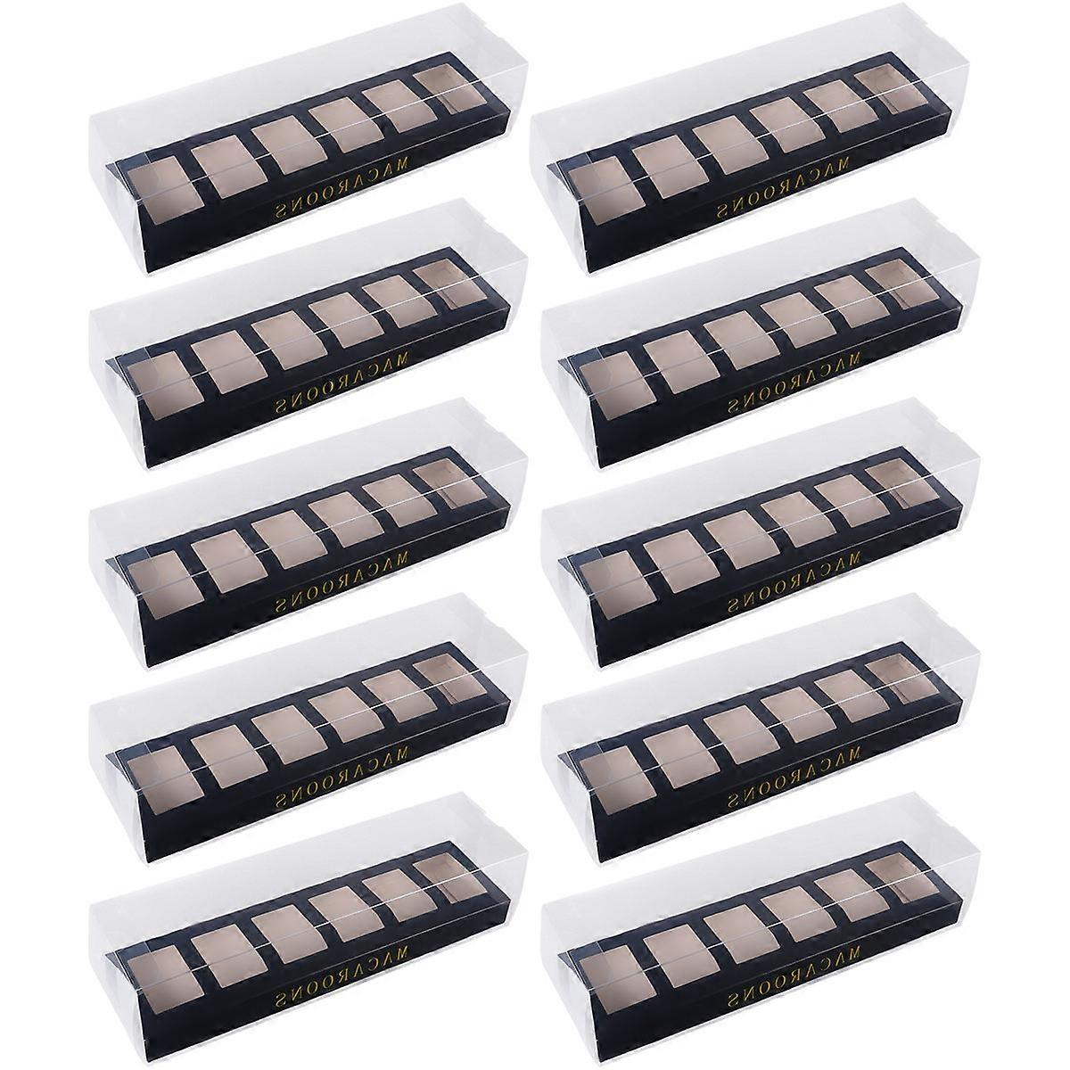 Macaroon Packing Box Plastic for Storage 10Pcs Dessert Box