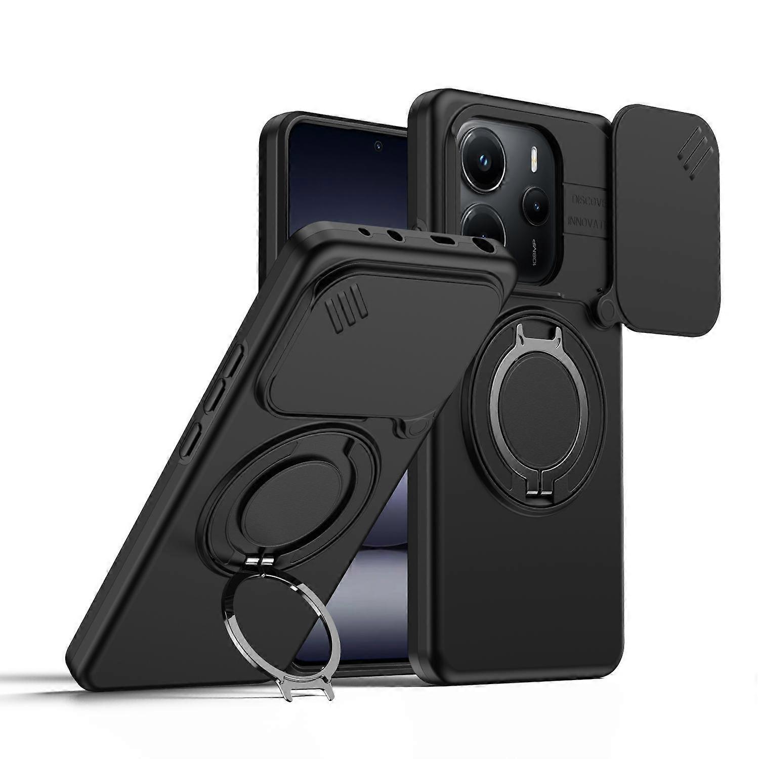 Camera Sliding Shield Magnetic Rotation Holder Phone Case