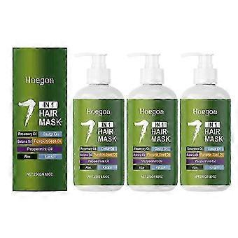 Máscara Capilar 7 em 1, Óleo Capilar de Alecrim com Óleo de Batata, Óleo de Rícino, Óleo de Semente de Abóbora, Óleo de Hortelã-Pimenta, Condicionador Reparador Profundo de Queratina e Aloe Vera Dr-bqb