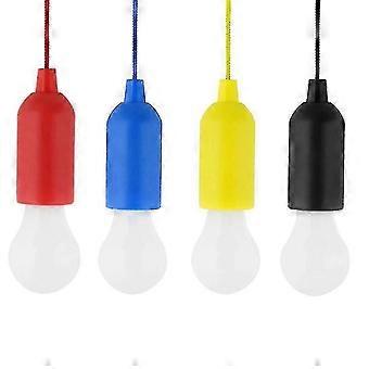 4pcs/set Led Portable Colorful Drawstring Lamp Tent Camping Pull Light Bulb compatible with Outdoor Camping Use No Battery Included